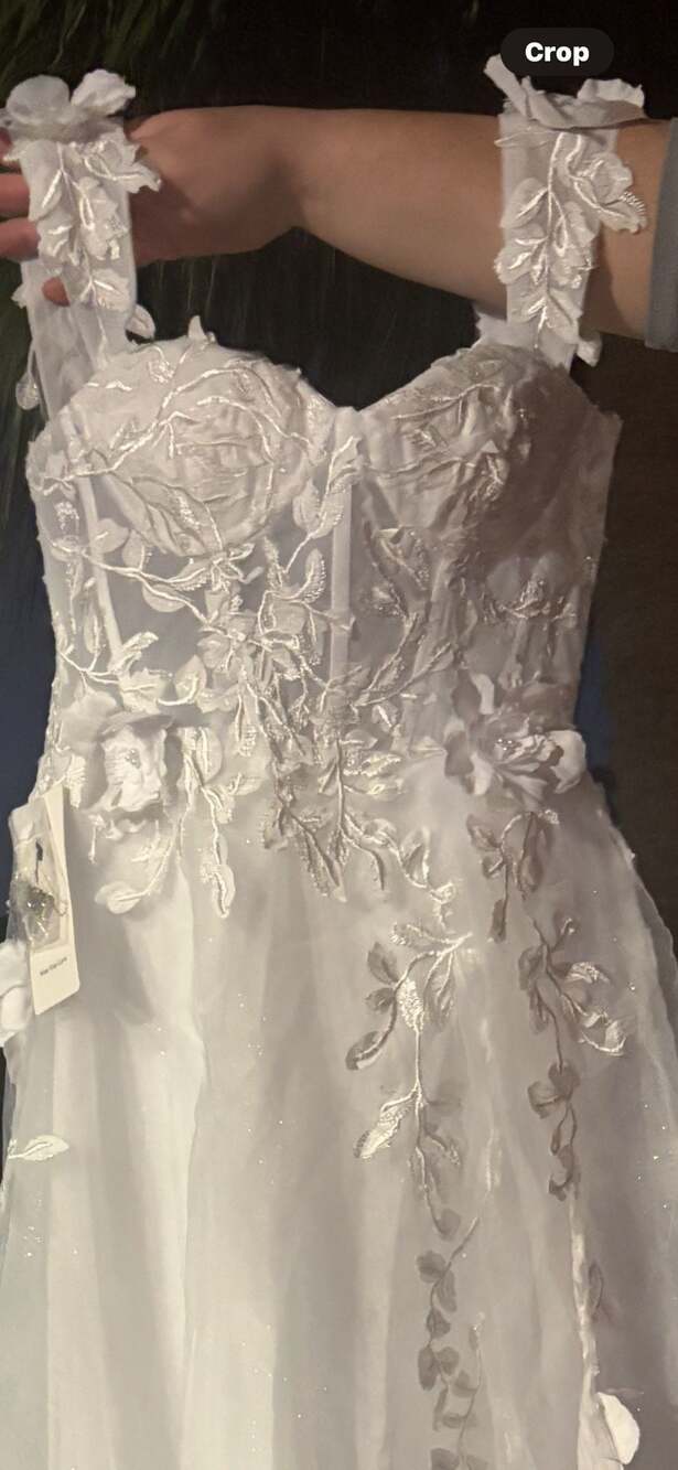 Andrea and Leo WL063 A-Line Lace Bodice Tulle Wedding Dress - Picture 2 of 5